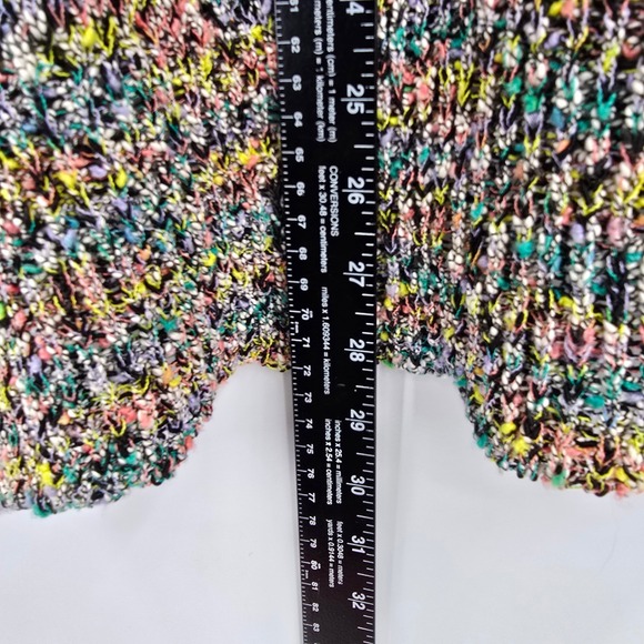 Gianni Bini Multicolor Knit Sweater V-Neck Cutout Back Long Sleeve Women's Small - Picture 10 of 12